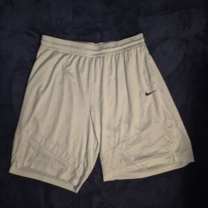 Nike Men’s White Athletic Mesh Shorts with Black Swoosh